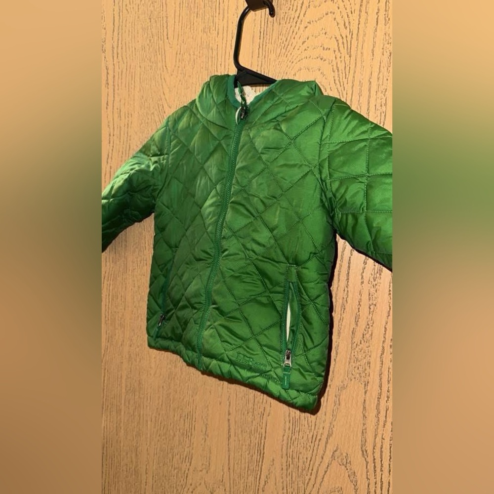 L.L. Bean Green Puffer Jacket Weather-Resistant Quilted